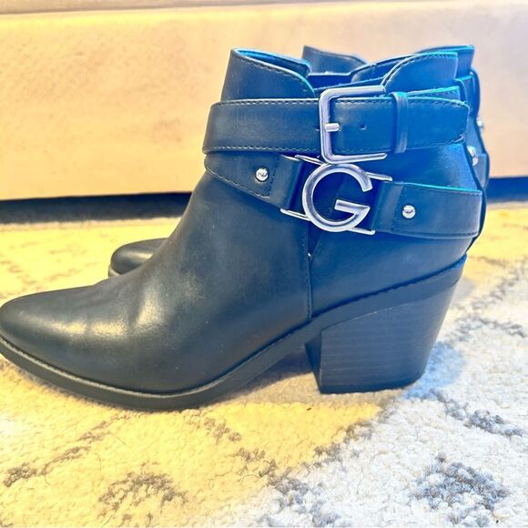 G by Guess Black DUSTYN Ankle Boots with Buckles Size 6 - Picture 6 of 10